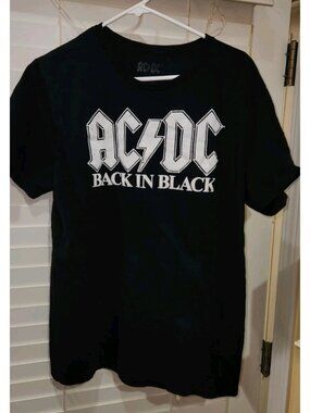 AC/DC Back in Black T Shirt Adult Size WOMENS LARGE ACDC